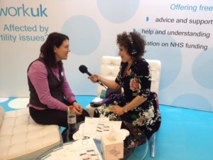 Anya Sizer chatting at The Fertility Show